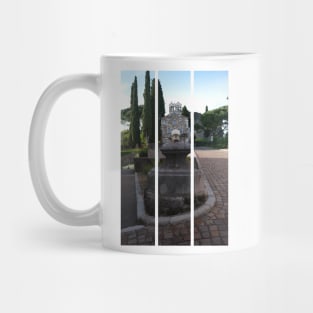 Gorizia, Italy. The castle. It stands between the walls of the ancient village, what medieval sources cite as Upper Land. Friuli Venezia Giulia. Sunny spring afternoon day (vertical) Mug